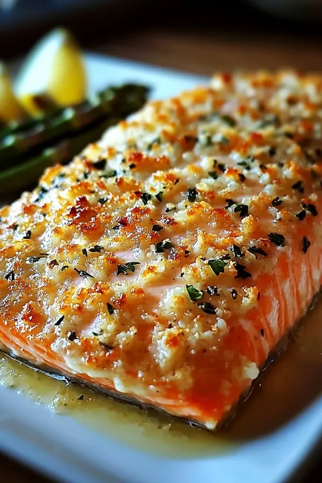 Knuspriger Parmesan-Crusted gebackener Lachs